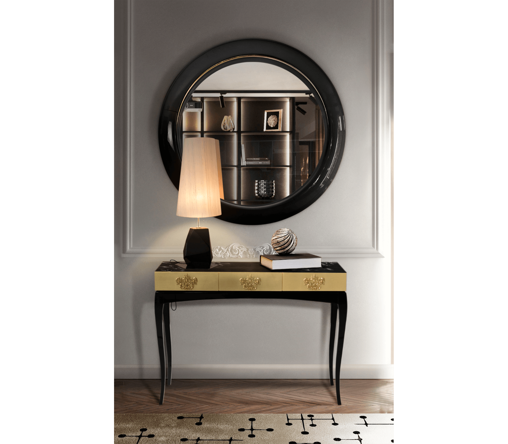 Trinity Consoles Luxury Carved Entryways Cabinet Table