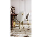 Soleil Curved Brass Modern Luxury Dining Chair