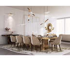 Imperfectio Hammered Brass Textured Velvet Dining Chair