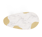 Ophelia Oval Carrara Marble & Gold Dining Table