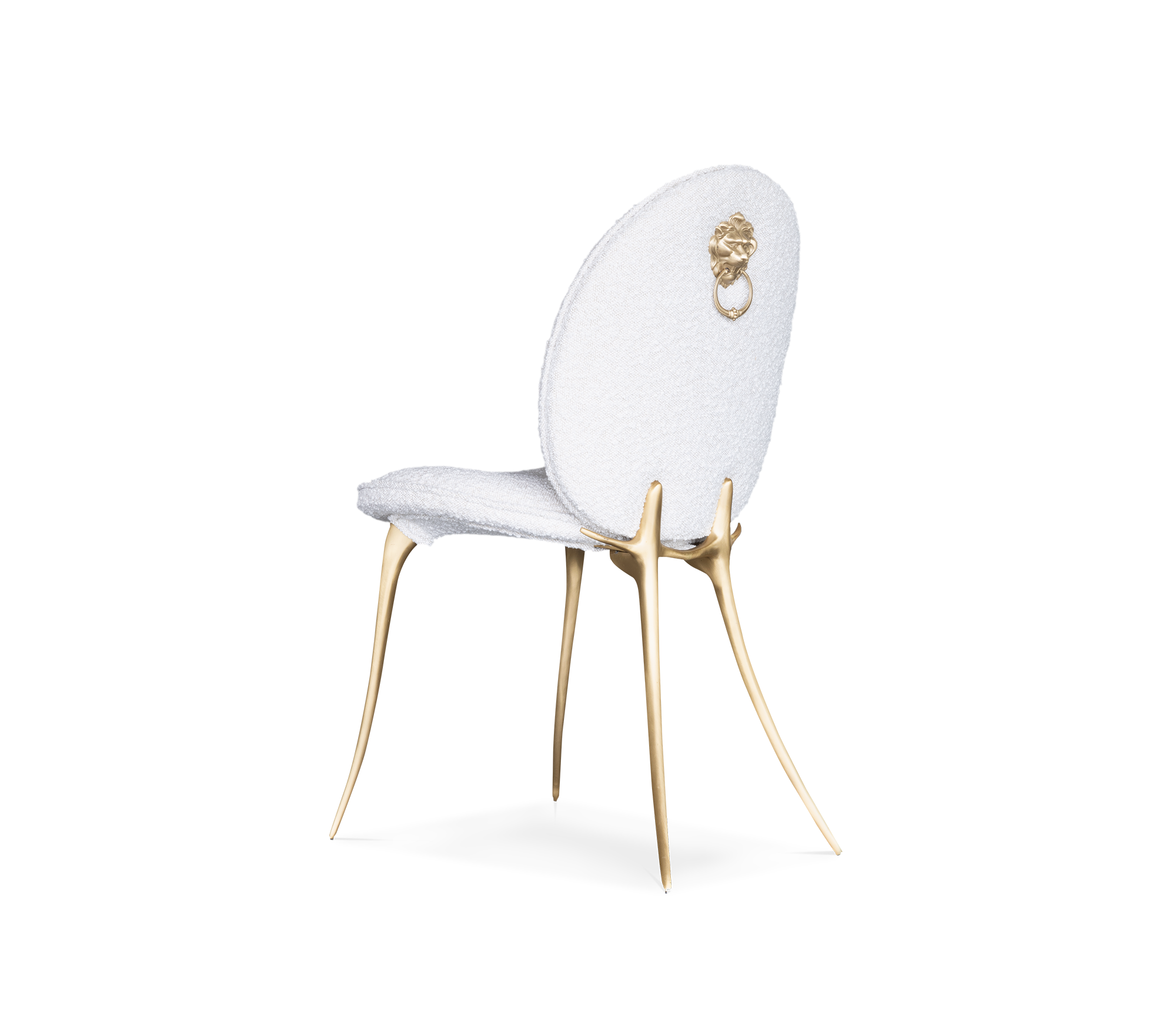 Soleil Curved Brass Modern Luxury Dining Chair