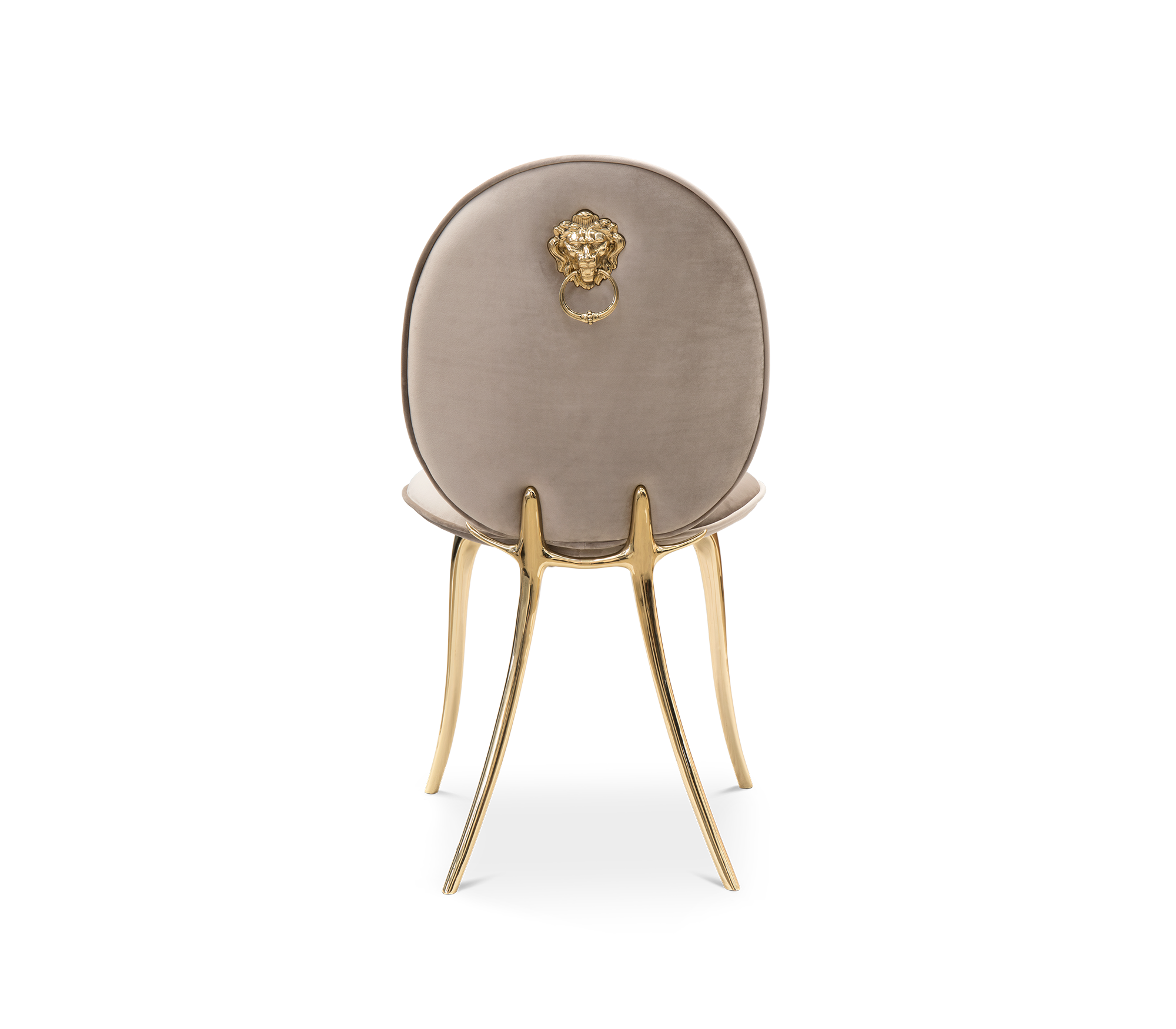 Soleil Curved Brass Modern Luxury Dining Chair
