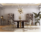 Empire Round Luxury Brass Inlay Dining Table