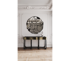 Sinuous Consoles Patina Brass Wave Entryways Cabinet Table