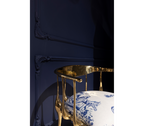 Nº 11 Azulejo Print Polished Brass Heritage Chair