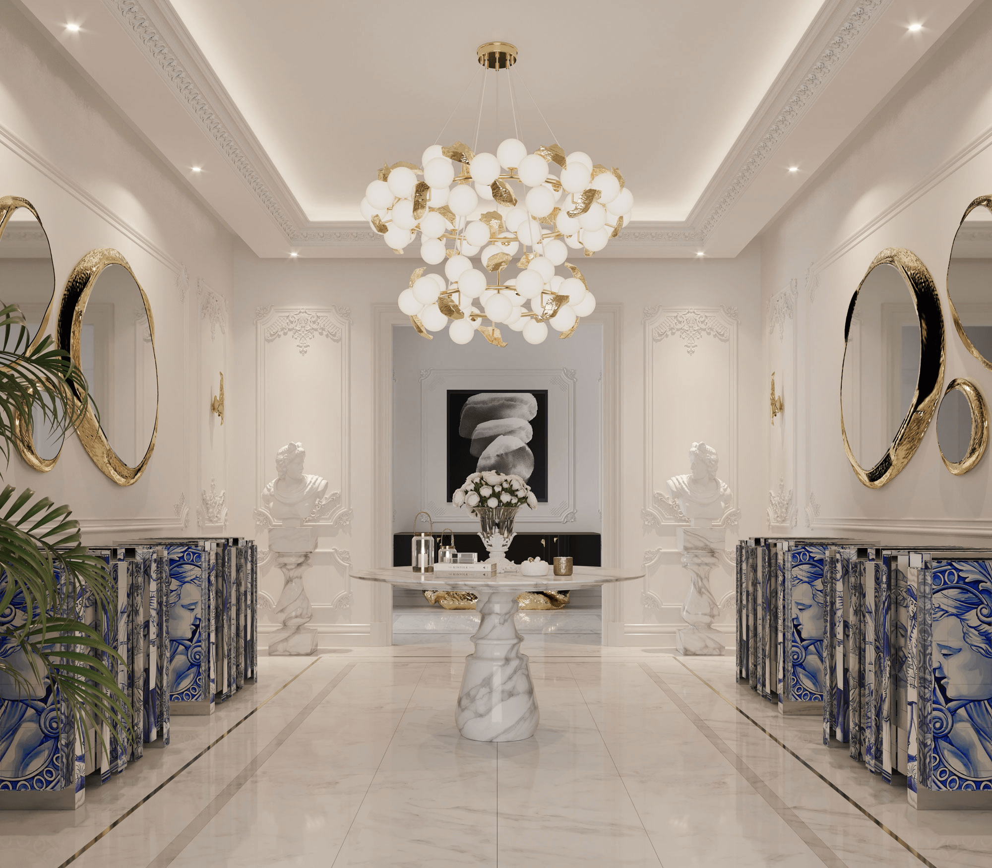 Pietra Round Classic Estremoz Marble Dining Table