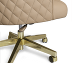 Atlas Diamond Stitch Leather Executive Office Chair with Brass Base