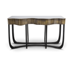 Sinuous Consoles Patina Brass Wave Entryways Cabinet Table
