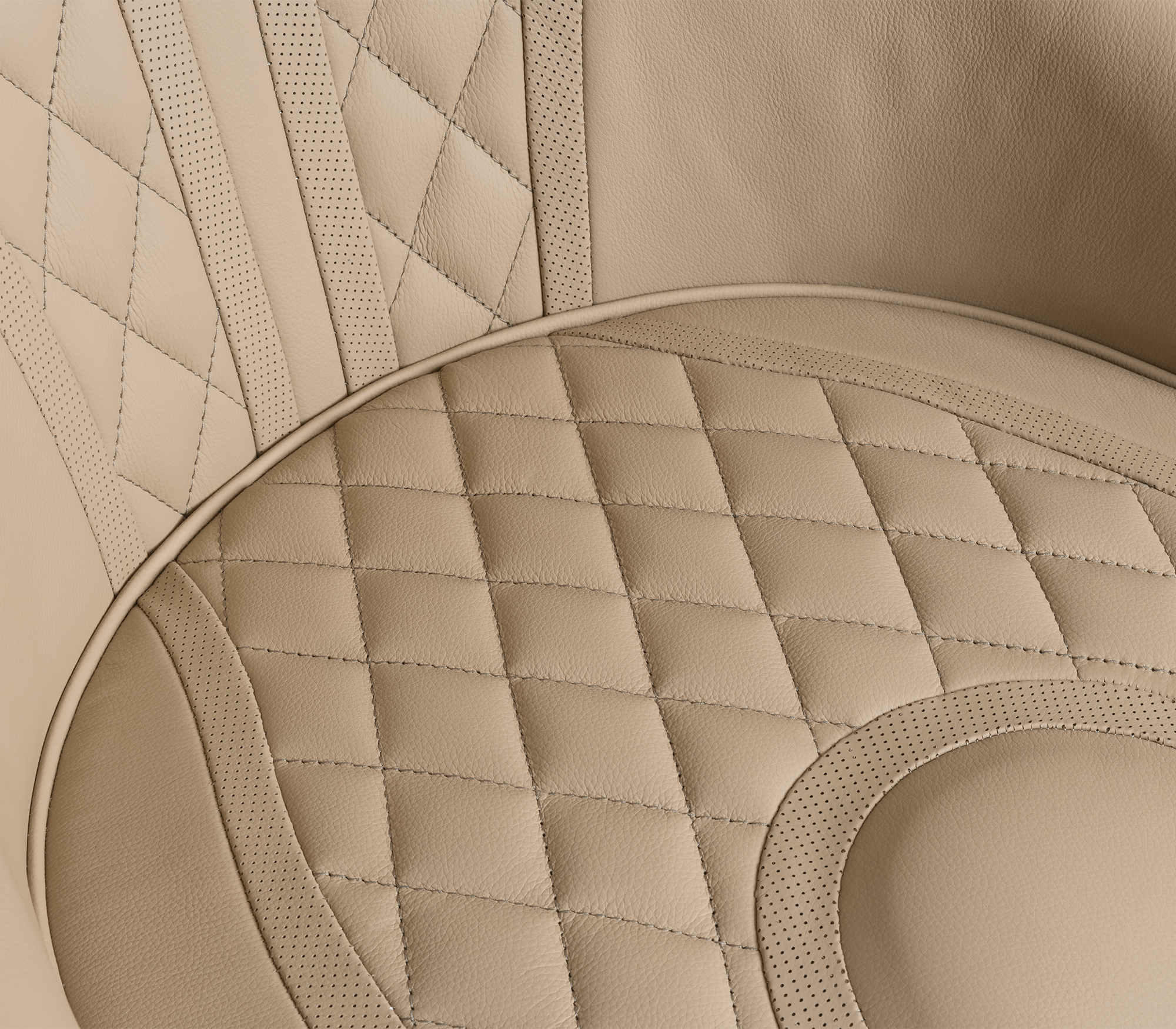 Atlas Diamond Stitch Leather Executive Office Chair with Brass Base