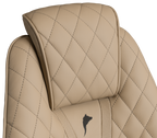 Atlas Diamond Stitch Leather Executive Office Chair with Brass Base