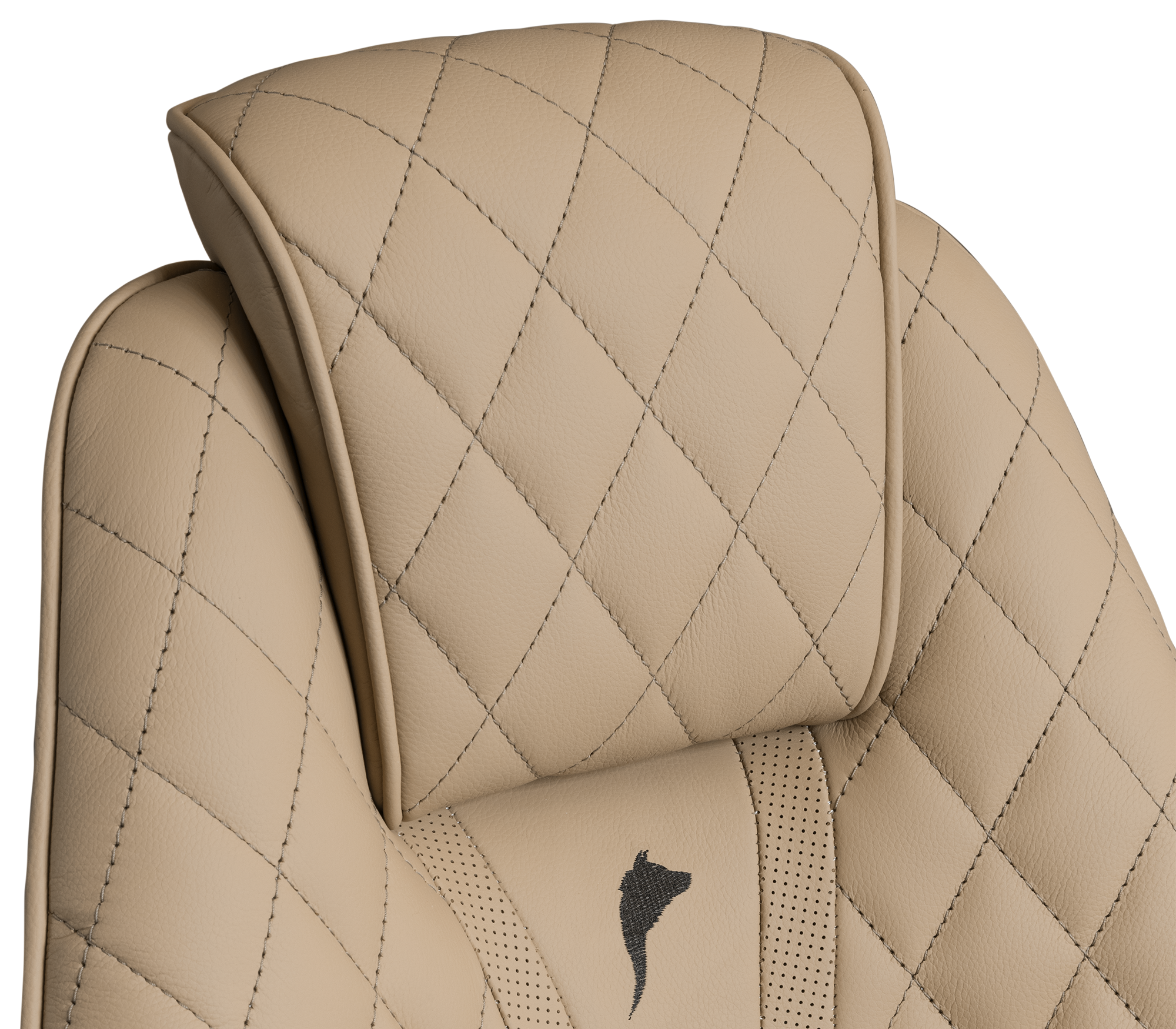Atlas Diamond Stitch Leather Executive Office Chair with Brass Base