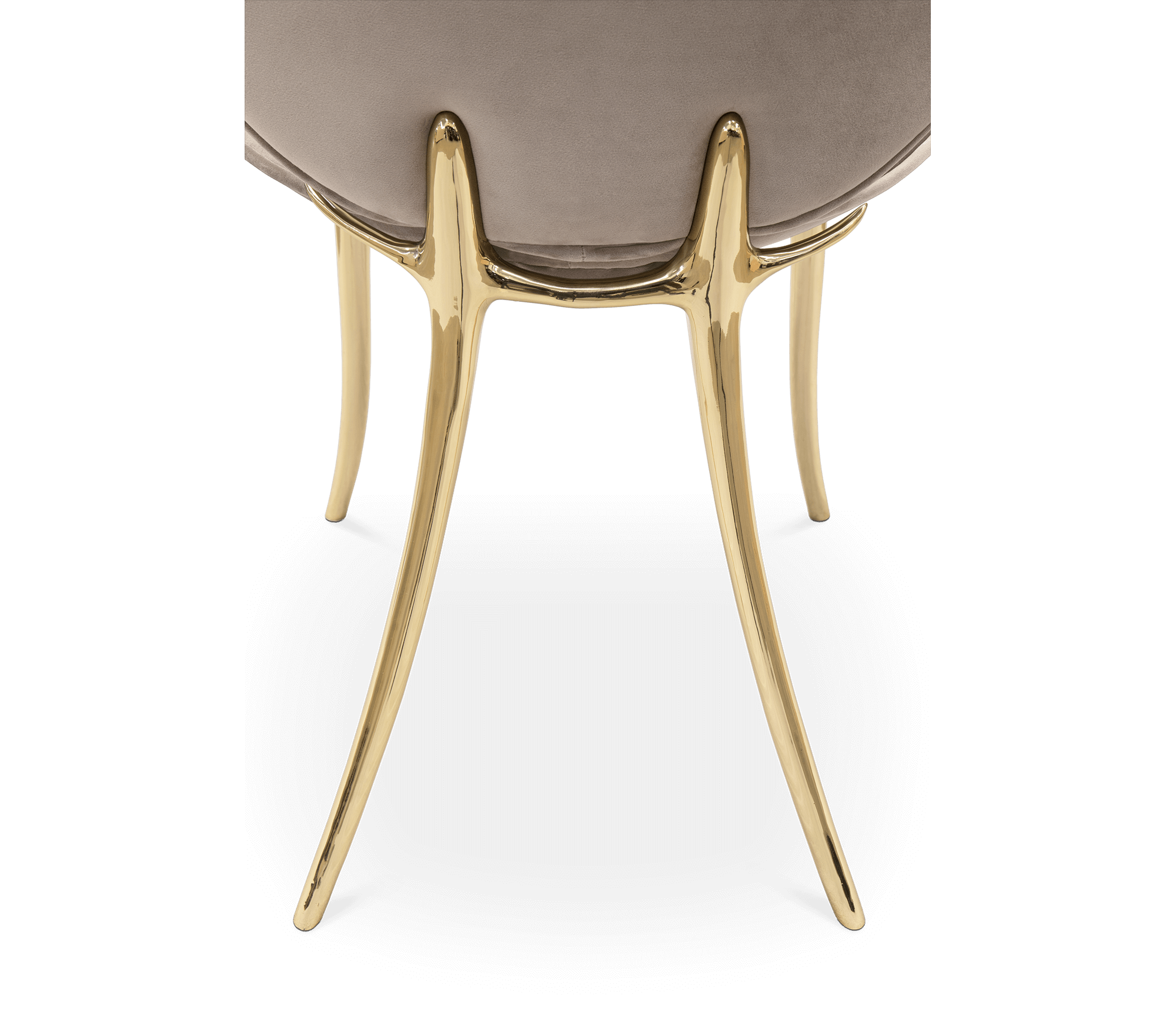 Soleil Curved Brass Modern Luxury Dining Chair