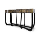 Sinuous Consoles Patina Brass Wave Entryways Cabinet Table