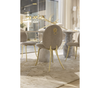 Soleil Curved Brass Modern Luxury Dining Chair