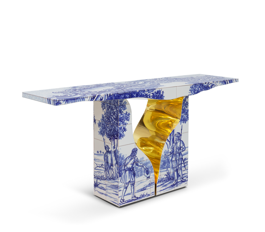 Lapiaz Consoles Azulejo Karst Sculpture Entryways Cabinet Table