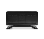 Metropolitan Luxury Mirrored Sideboard – Modern Black Buffet Cabinet with Storage