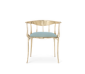 Nº 11 Light Blue Velvet Surrealist Polished Gold Dining Chair