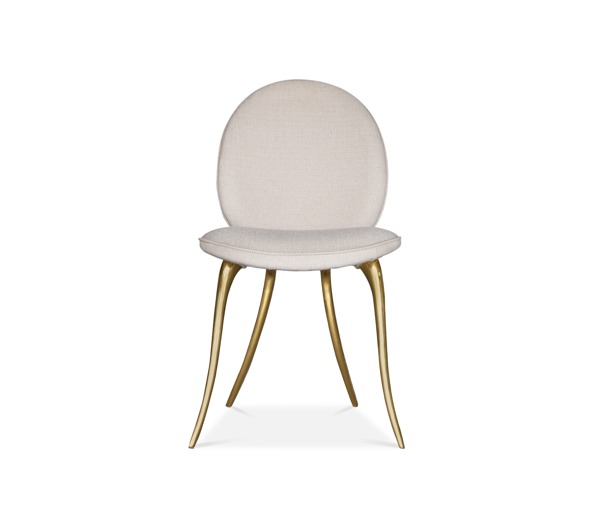 Soleil Curved Brass Modern Luxury Dining Chair