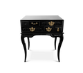 York Right Baroque High Gloss Black Luxury Nightstand