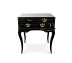 York Right Baroque High Gloss Black Luxury Nightstand
