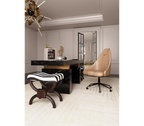 Atlas Diamond Stitch Leather Executive Office Chair with Brass Base