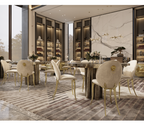 Soleil Curved Brass Modern Luxury Dining Chair