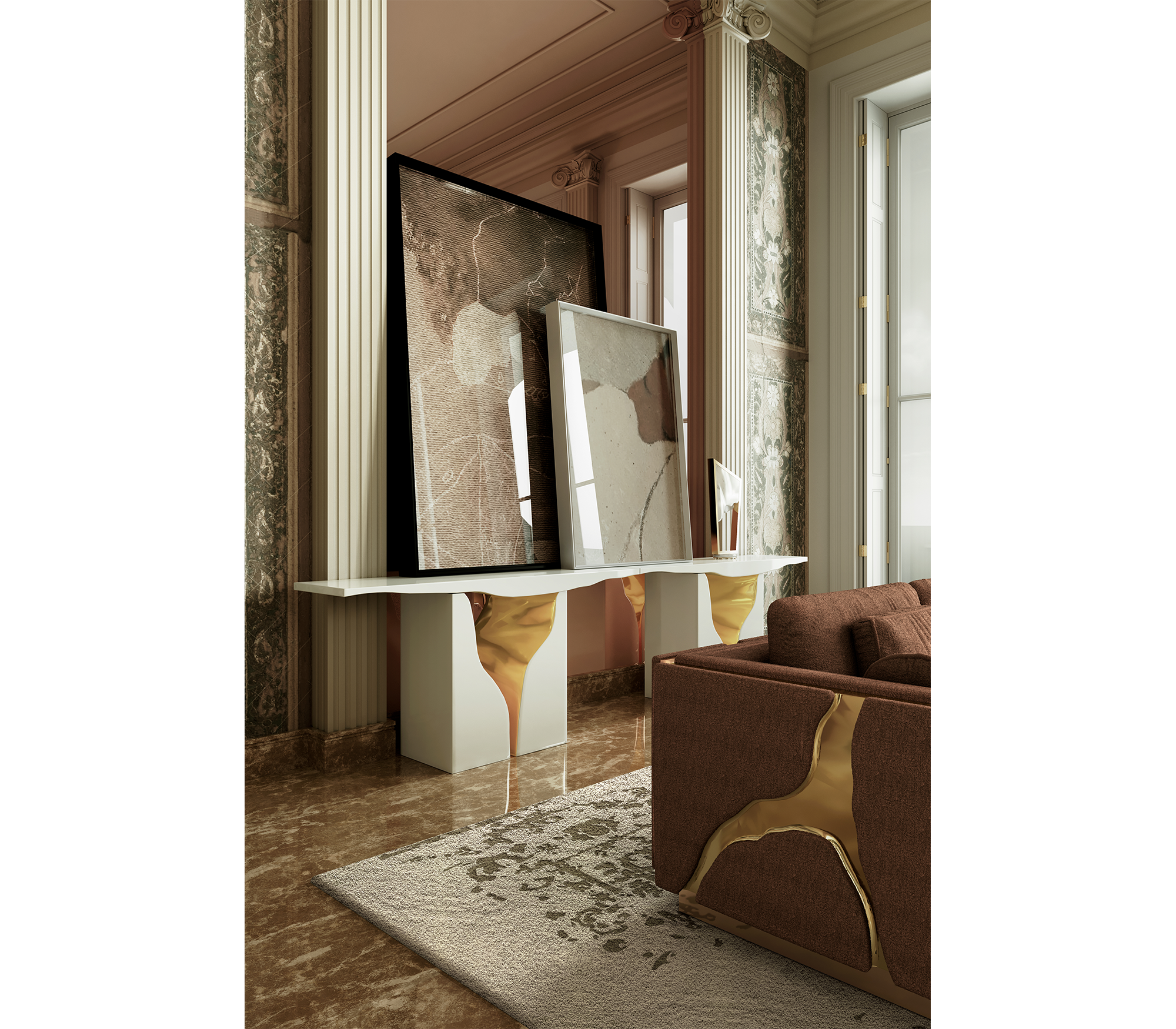 Lapiaz Consoles Azulejo Karst Sculpture Entryways Cabinet Table