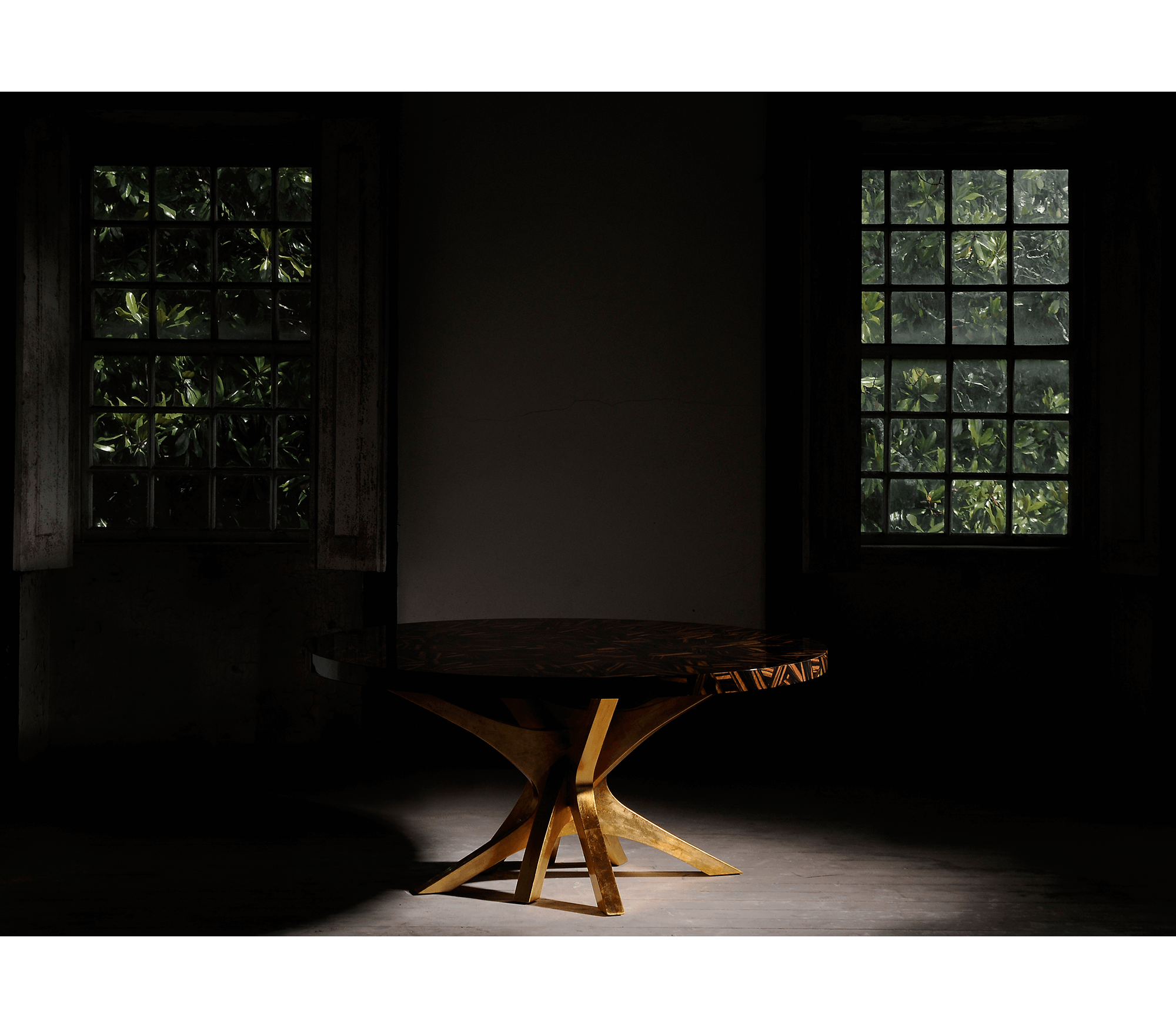 Patch Marquetry Round Dining Table