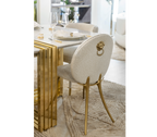 Soleil Curved Brass Modern Luxury Dining Chair