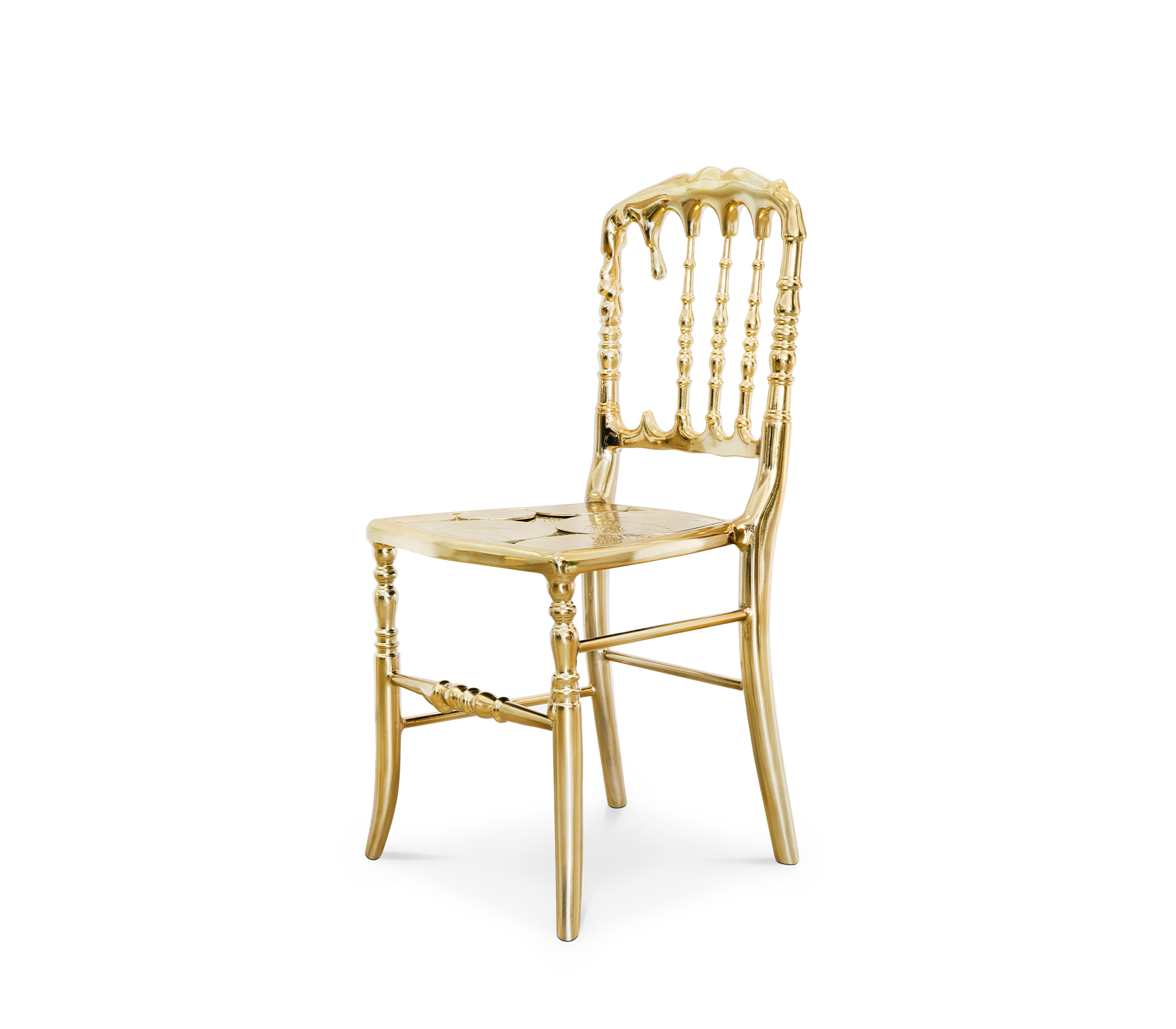 Emporium Gold Surrealist Cast Aluminium Sculpture Dining Chair