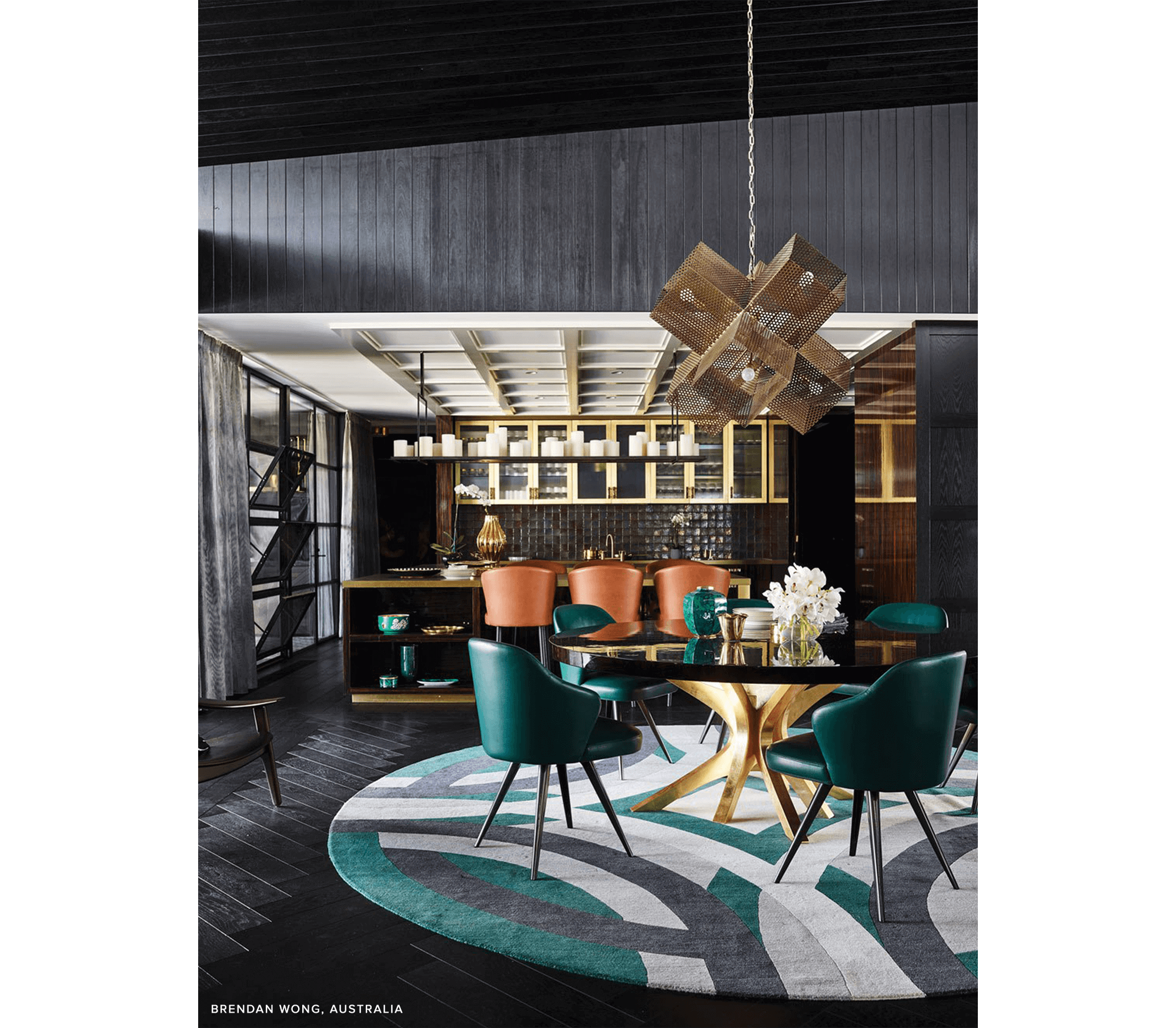 Patch Marquetry Round Dining Table
