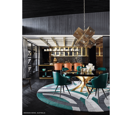 Patch Marquetry Round Dining Table