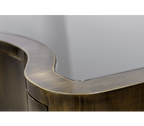 Sinuous Consoles Patina Brass Wave Entryways Cabinet Table