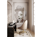 Atlas Diamond Stitch Leather Executive Office Chair with Brass Base