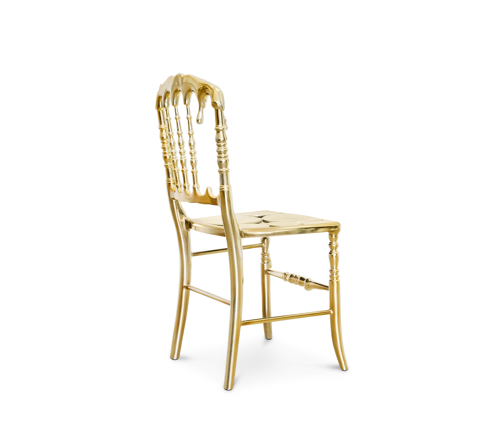 Emporium Gold Surrealist Cast Aluminium Sculpture Dining Chair