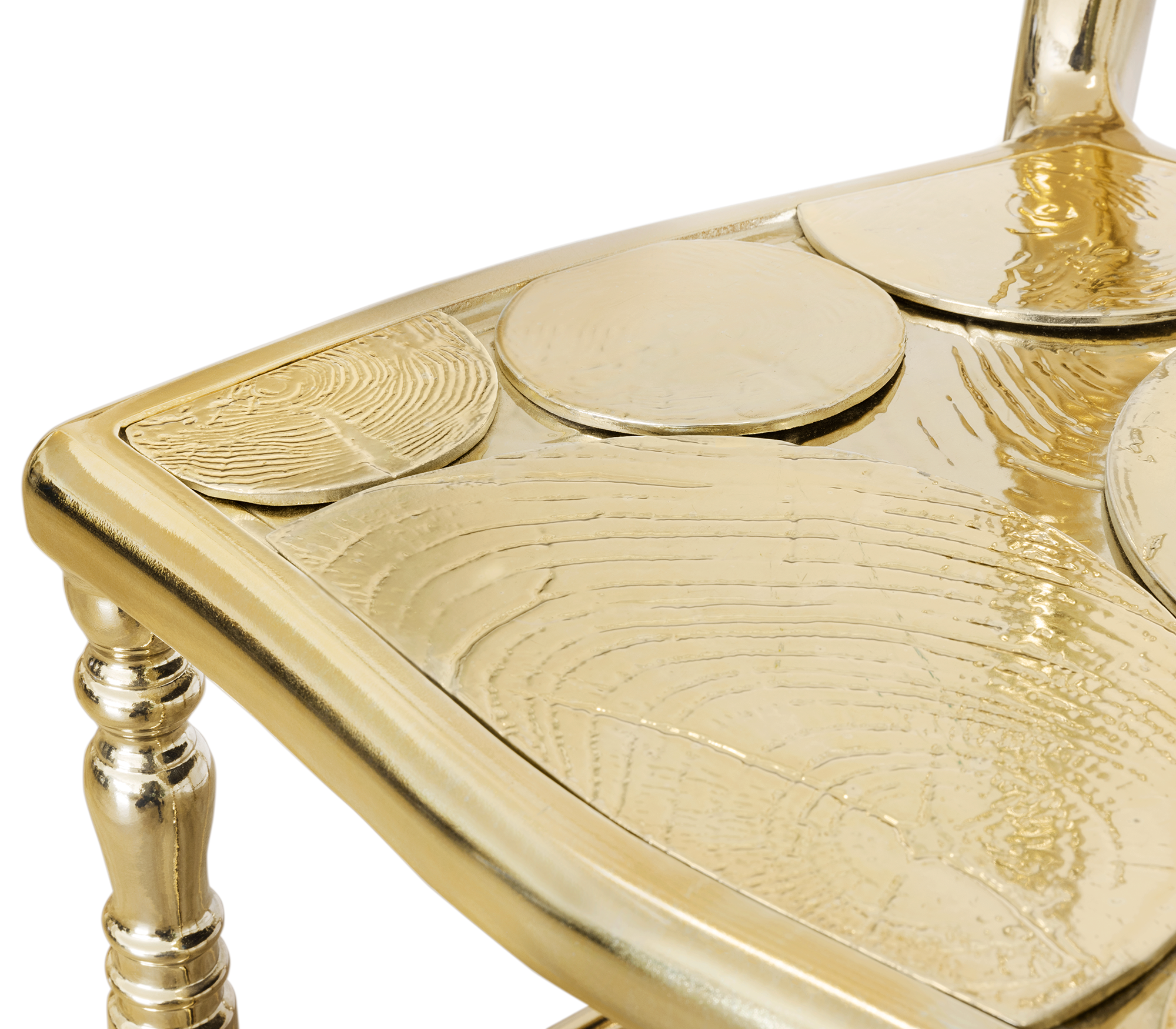 Emporium Gold Surrealist Cast Aluminium Sculpture Dining Chair