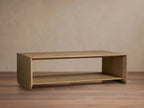 Felton Rectangular Coffee Table Solid Oak Cocktail Table Minimalist Rural Style Living Room Center Tea Table