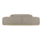 Odette Curved Velvet Polished Brass Luxury King Bed