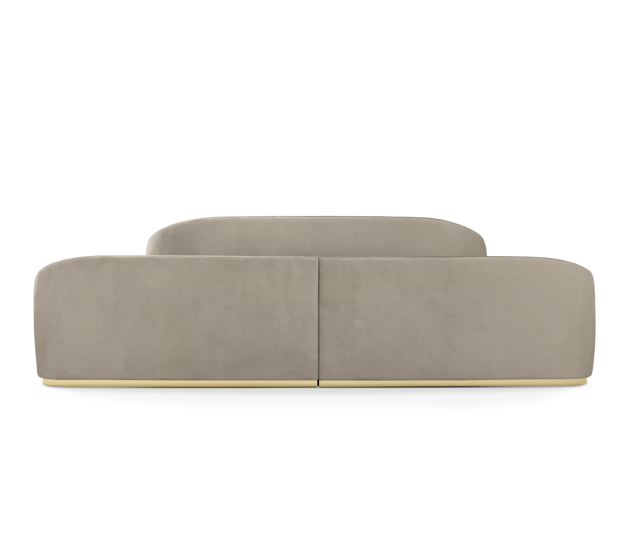 Odette Curved Velvet Polished Brass Luxury King Bed