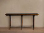 Console d'entrée Yasu en bois de pin, style rustique fermier pour couloir et entrée
