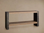 Telluride Entryway Console Table Oak Wood Hallway Entrance Table with Steel Base