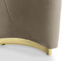 Odette Curved Velvet Polished Brass Luxury King Bed