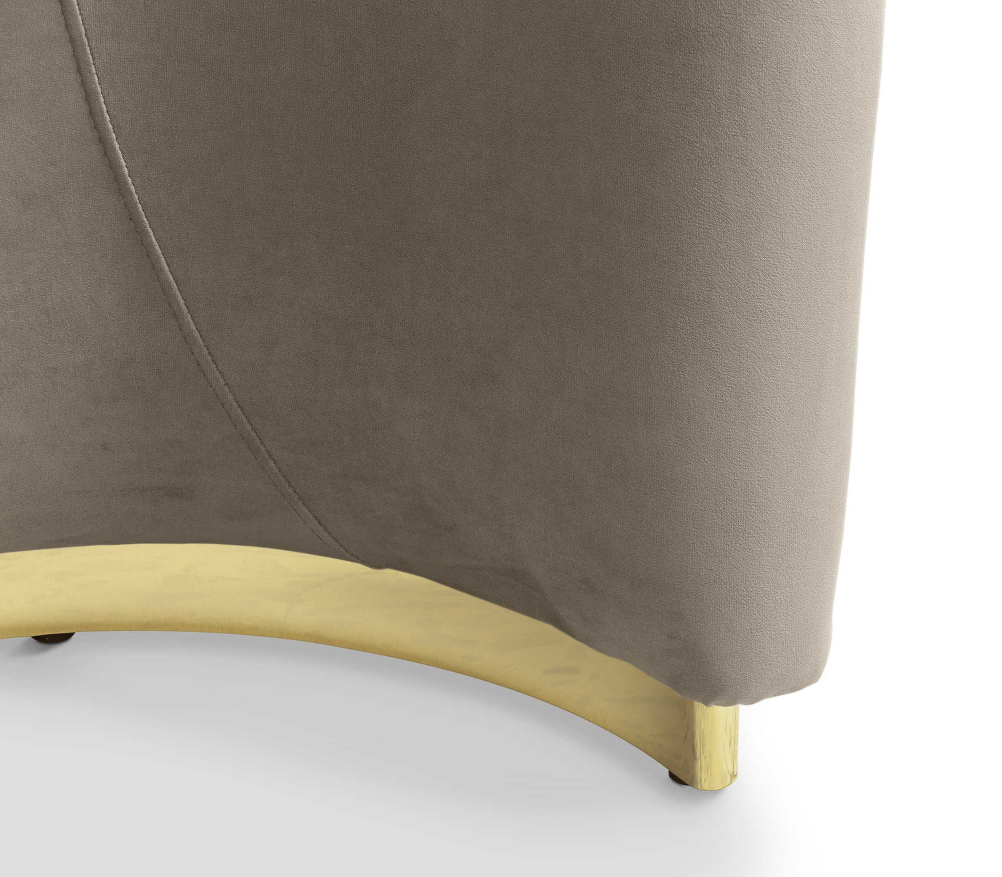 Odette Curved Velvet Polished Brass Luxury King Bed