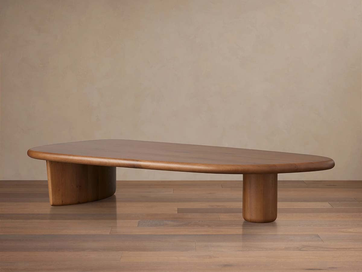 Akiro Couchtisch mit massiver Eiche Sofa Wohnzimmertisch im Mid-Century Stil