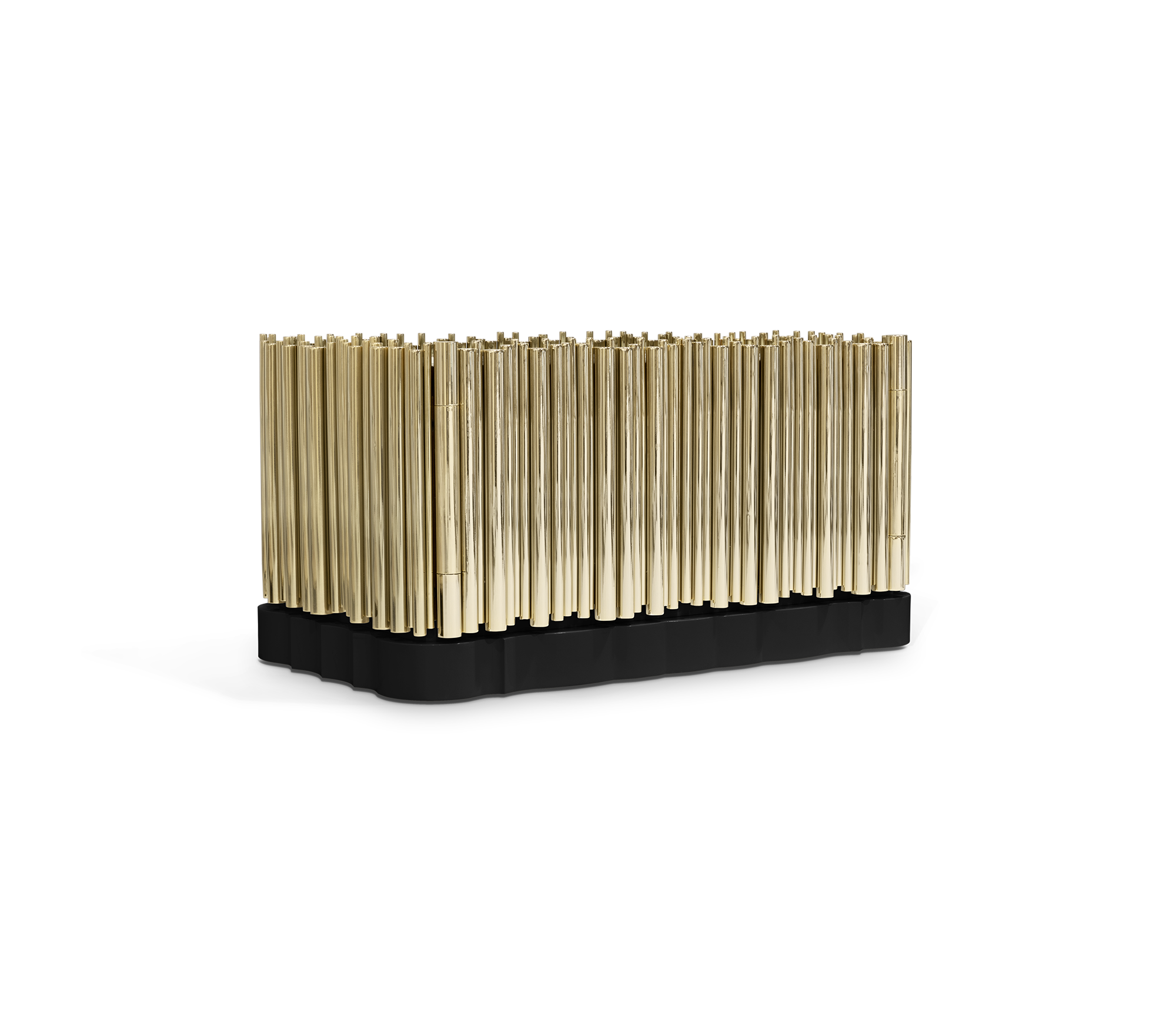 Symphony Tubular Gold Plated Modern Luxury Nightstand