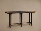 Console d'entrée Yasu en bois de pin, style rustique fermier pour couloir et entrée
