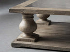 Hudson Pine Coffee Table wuth Solid Pine Wood & Bluestone Inlay Retro Style Living Room Center Tea Table Cocktail Table
