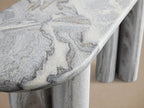 Serafin Entryway Console Table in Solid Grey Dolomite Natural Stone Hallway Entrance Table Modern Luxury & Minimalism Style