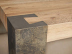 Telluride Rectangle Coffee Table with Solid Oak Veneers & Steel Cocktail Table Living Room Center Tea Table