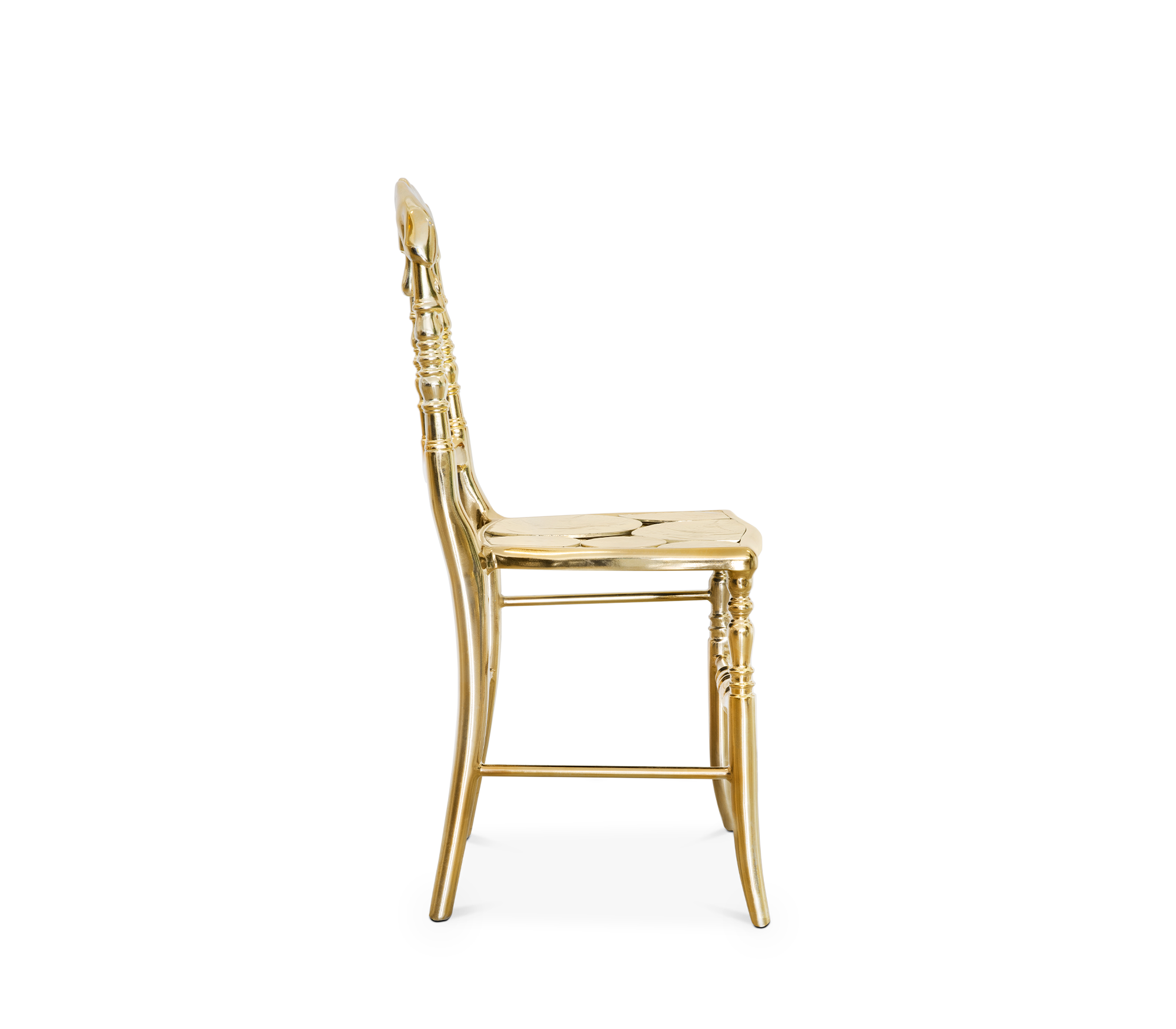 Emporium Gold Surrealist Cast Aluminium Sculpture Dining Chair